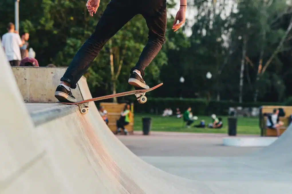 skateboarder dropping in at one of the best parks in falls church, va